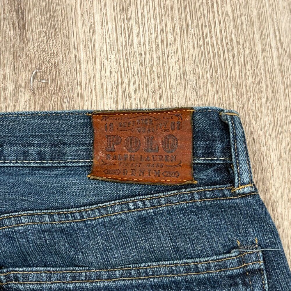Polo Ralph Lauren Classic 867 Mens Straight Denim Blue Jeans 36x34 Designer - Picture 2 of 7